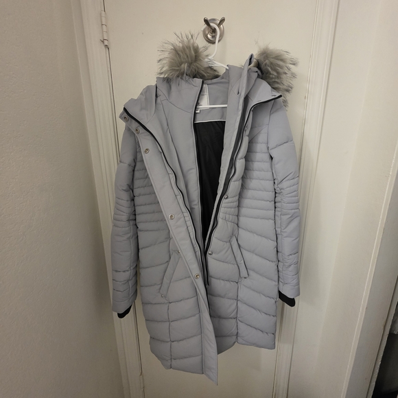 American Tall X Point Zero Tall Women's Parka in Cloud Grey - Picture 4 of 16